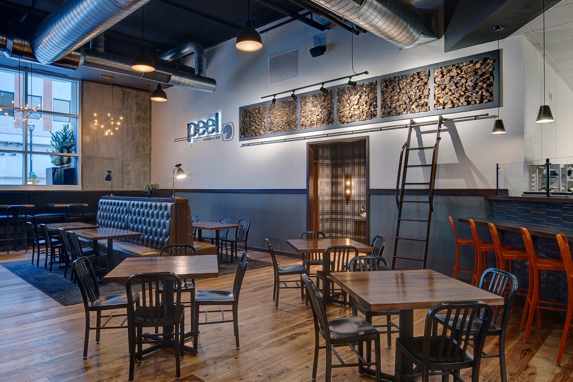 Peel Wood Fired Pizza architecture interior design retail restaurant