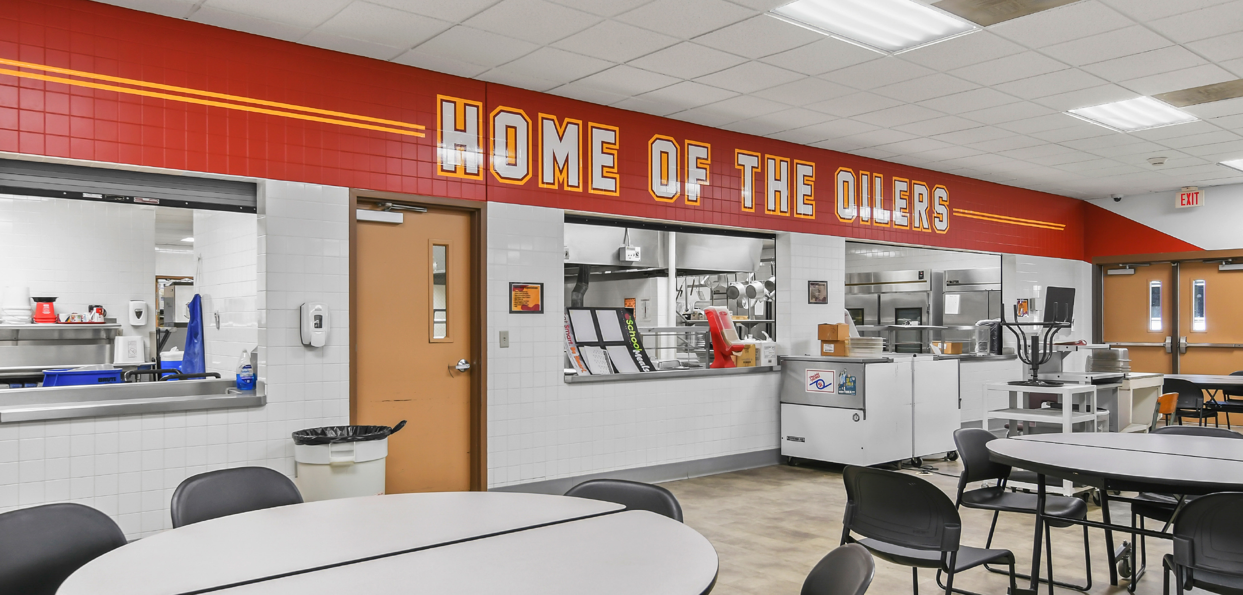 Environmental Graphics in Cafe in East Alton School