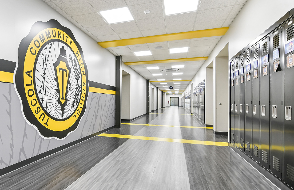 7 image + text tuscola high school tuscola high school architecture interior design branding environmental graphics education
