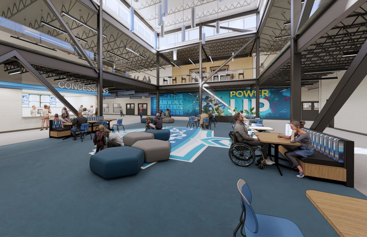 2_carshield atrium carshield sportsplex architecture interior design recreation