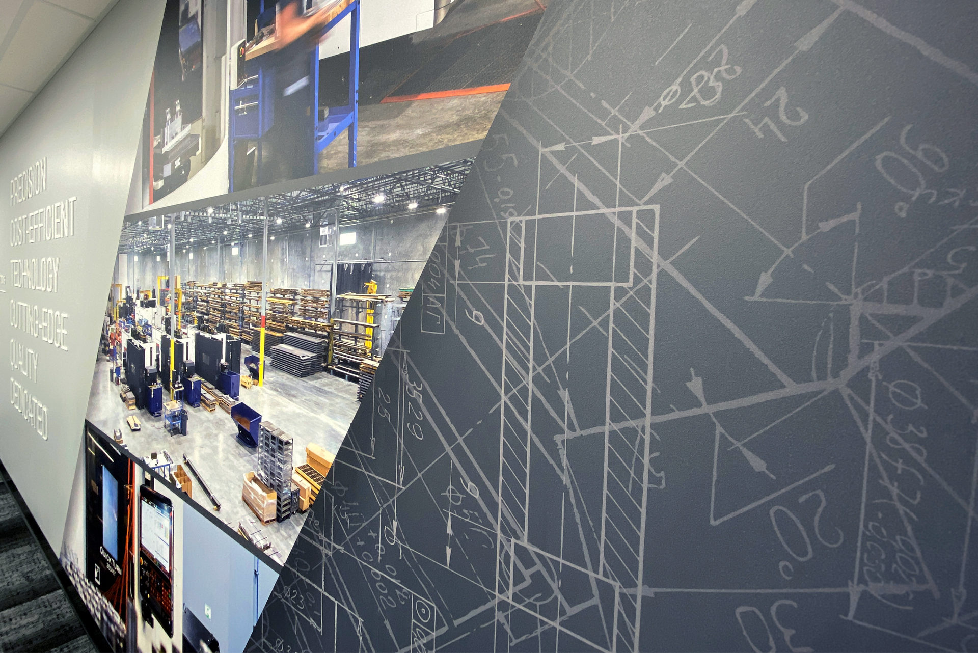 nestle purina environmental graphics interior design manufacturing facility