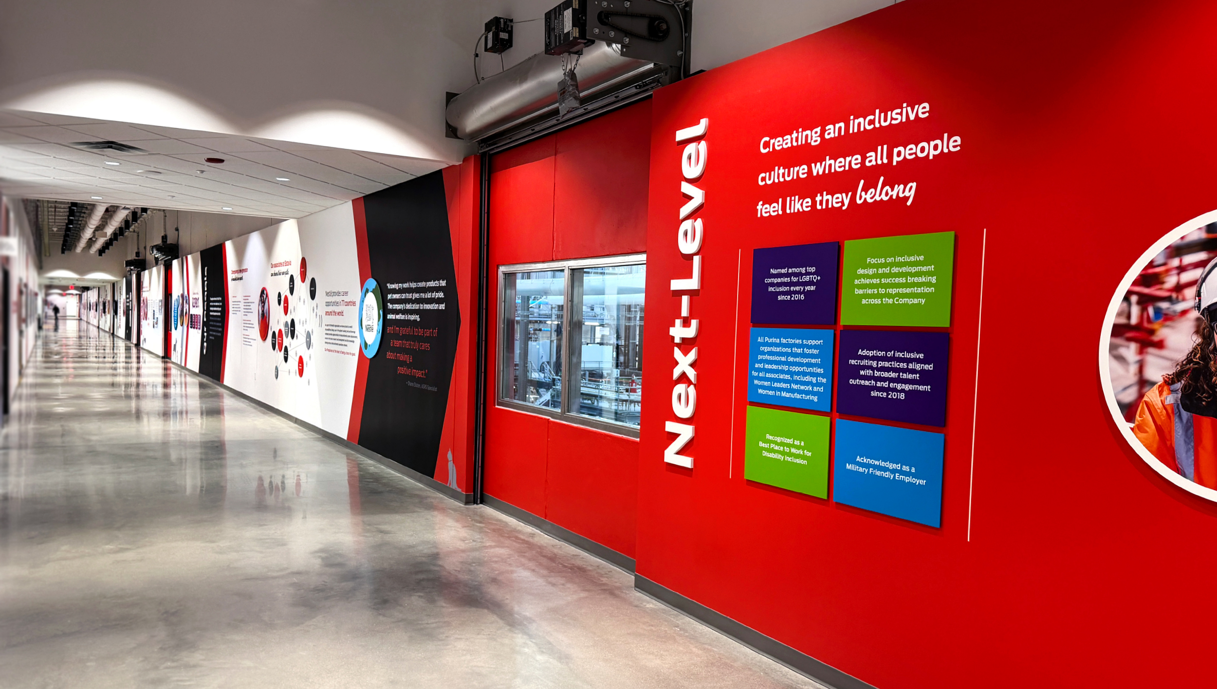 nestle purina environmental graphics interior design manufacturing facility