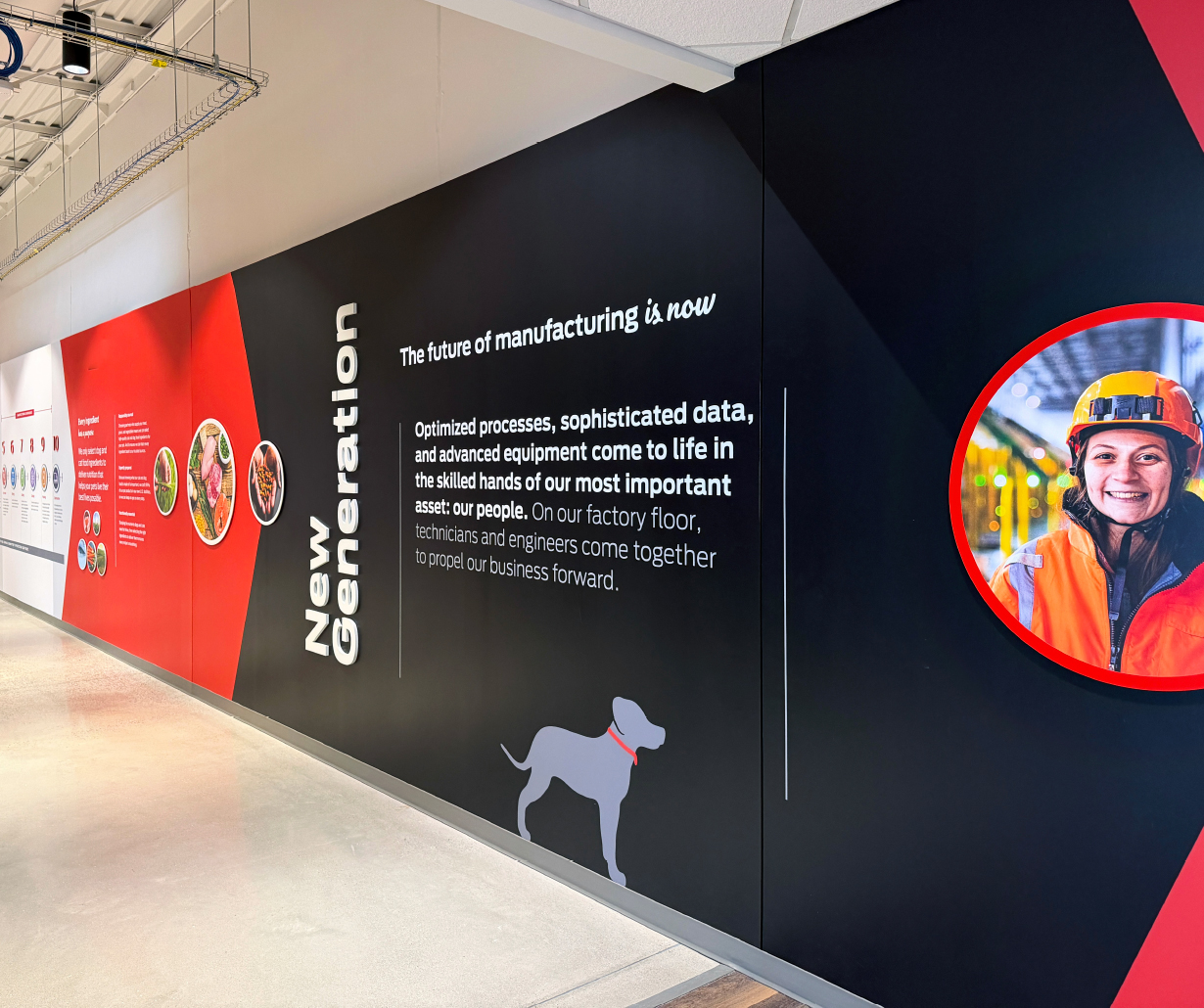 nestle purina environmental graphics interior design manufacturing facility